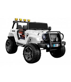 Coche eléctrico infantil Jeep WXE-1688 4x4, 4WD, blanco, 12v - LE4430